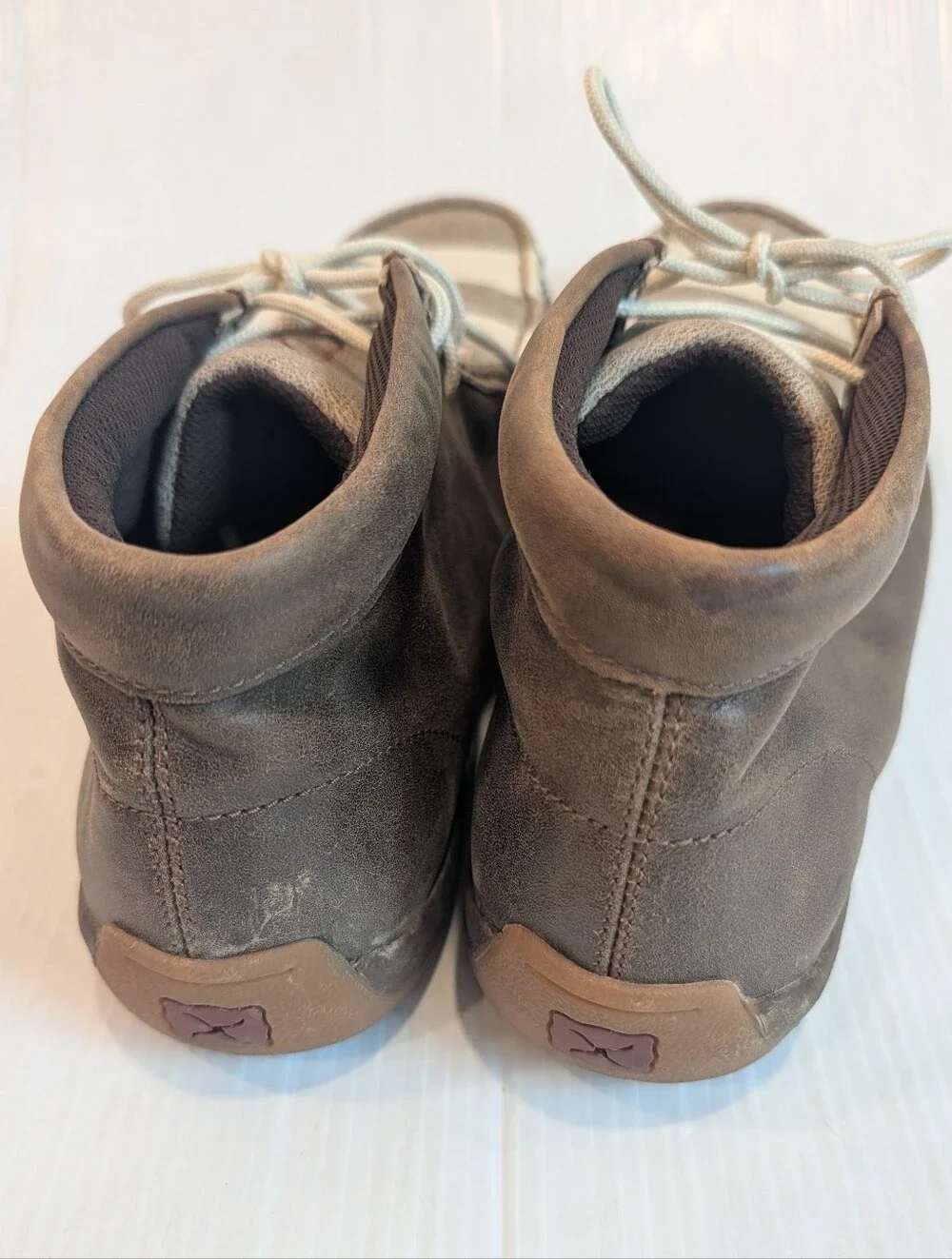 TWISTED X Men's Brown Leather USA Flag Chukka Driving Mocs Lace-up Boots Size 11